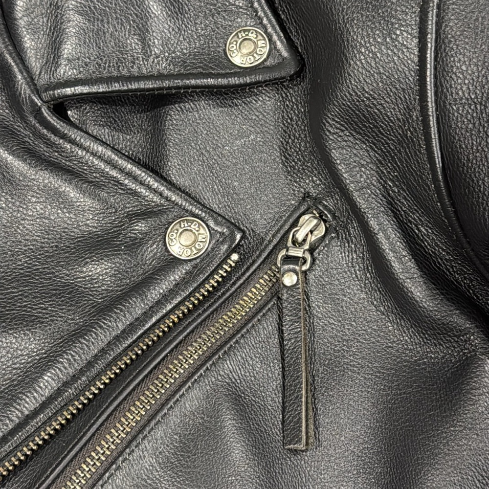 Harley-Davidson Vintage Heavy Leather Embroidered Riding Jacket with Armor - 2XL - Picture 8 of 13